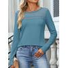 imageANRABESS Women Lace Tops Long Sleeve Shirts Eyelet Dressy Casual Blouses 2025 Fall Business Work OutfitsCyan
