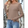 imageANRABESS Women Lace Tops Long Sleeve Shirts Eyelet Dressy Casual Blouses 2025 Fall Business Work OutfitsLight Brown
