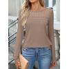imageANRABESS Women Lace Tops Long Sleeve Shirts Eyelet Dressy Casual Blouses 2025 Fall Business Work OutfitsLight Brown