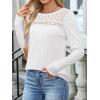 imageANRABESS Women Lace Tops Long Sleeve Shirts Eyelet Dressy Casual Blouses 2025 Fall Business Work OutfitsWhite