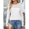 imageANRABESS Women Lace Tops Long Sleeve Shirts Eyelet Dressy Casual Blouses 2025 Fall Business Work OutfitsWhite