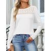 imageANRABESS Women Lace Tops Long Sleeve Shirts Eyelet Dressy Casual Blouses 2025 Fall Business Work OutfitsWhite