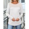 imageANRABESS Women Lace Tops Long Sleeve Shirts Eyelet Dressy Casual Blouses 2025 Fall Business Work OutfitsWhite