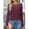 imageANRABESS Women Lace Tops Long Sleeve Shirts Eyelet Dressy Casual Blouses 2025 Fall Business Work OutfitsWinered