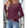 imageANRABESS Women Lace Tops Long Sleeve Shirts Eyelet Dressy Casual Blouses 2025 Fall Business Work OutfitsWinered