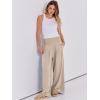 imageANRABESS Women Linen Palazzo Pants Summer Boho Wide Leg High Waist Casual Lounge Pant 2025 Beach Travel Vacation OutfitsAlmond