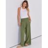 imageANRABESS Women Linen Palazzo Pants Summer Boho Wide Leg High Waist Casual Lounge Pant 2025 Beach Travel Vacation OutfitsArmy Green