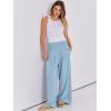 imageANRABESS Women Linen Palazzo Pants Summer Boho Wide Leg High Waist Casual Lounge Pant 2025 Beach Travel Vacation OutfitsBaby Blue