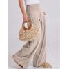 imageANRABESS Women Linen Palazzo Pants Summer Boho Wide Leg High Waist Casual Lounge Pant 2025 Beach Travel Vacation OutfitsBeige