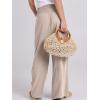 imageANRABESS Women Linen Palazzo Pants Summer Boho Wide Leg High Waist Casual Lounge Pant 2025 Beach Travel Vacation OutfitsBeige