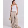 imageANRABESS Women Linen Palazzo Pants Summer Boho Wide Leg High Waist Casual Lounge Pant 2025 Beach Travel Vacation OutfitsBeige