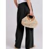 imageANRABESS Women Linen Palazzo Pants Summer Boho Wide Leg High Waist Casual Lounge Pant 2025 Beach Travel Vacation OutfitsBlack