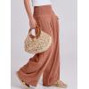 imageANRABESS Women Linen Palazzo Pants Summer Boho Wide Leg High Waist Casual Lounge Pant 2025 Beach Travel Vacation OutfitsBrick Red