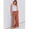 imageANRABESS Women Linen Palazzo Pants Summer Boho Wide Leg High Waist Casual Lounge Pant 2025 Beach Travel Vacation OutfitsBrick Red