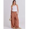 imageANRABESS Women Linen Palazzo Pants Summer Boho Wide Leg High Waist Casual Lounge Pant 2025 Beach Travel Vacation OutfitsBrick Red