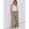 imageANRABESS Women Linen Palazzo Pants Summer Boho Wide Leg High Waist Casual Lounge Pant 2025 Beach Travel Vacation OutfitsBrown