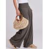imageANRABESS Women Linen Palazzo Pants Summer Boho Wide Leg High Waist Casual Lounge Pant 2025 Beach Travel Vacation OutfitsCoffee