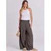 imageANRABESS Women Linen Palazzo Pants Summer Boho Wide Leg High Waist Casual Lounge Pant 2025 Beach Travel Vacation OutfitsCoffee