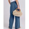 imageANRABESS Women Linen Palazzo Pants Summer Boho Wide Leg High Waist Casual Lounge Pant 2025 Beach Travel Vacation OutfitsDeep Blue