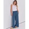 imageANRABESS Women Linen Palazzo Pants Summer Boho Wide Leg High Waist Casual Lounge Pant 2025 Beach Travel Vacation OutfitsDeep Blue
