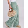 imageANRABESS Women Linen Palazzo Pants Summer Boho Wide Leg High Waist Casual Lounge Pant 2025 Beach Travel Vacation OutfitsGreen Blue