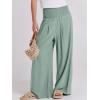 imageANRABESS Women Linen Palazzo Pants Summer Boho Wide Leg High Waist Casual Lounge Pant 2025 Beach Travel Vacation OutfitsGreen Blue