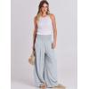 imageANRABESS Women Linen Palazzo Pants Summer Boho Wide Leg High Waist Casual Lounge Pant 2025 Beach Travel Vacation OutfitsLight Blue
