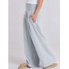 imageANRABESS Women Linen Palazzo Pants Summer Boho Wide Leg High Waist Casual Lounge Pant 2025 Beach Travel Vacation OutfitsLight Blue