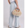 imageANRABESS Women Linen Palazzo Pants Summer Boho Wide Leg High Waist Casual Lounge Pant 2025 Beach Travel Vacation OutfitsLight Blue