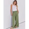 imageANRABESS Women Linen Palazzo Pants Summer Boho Wide Leg High Waist Casual Lounge Pant 2025 Beach Travel Vacation OutfitsOlive