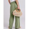 imageANRABESS Women Linen Palazzo Pants Summer Boho Wide Leg High Waist Casual Lounge Pant 2025 Beach Travel Vacation OutfitsOlive