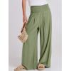 imageANRABESS Women Linen Palazzo Pants Summer Boho Wide Leg High Waist Casual Lounge Pant 2025 Beach Travel Vacation OutfitsOlive