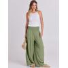 imageANRABESS Women Linen Palazzo Pants Summer Boho Wide Leg High Waist Casual Lounge Pant 2025 Beach Travel Vacation OutfitsOlive