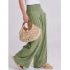 imageANRABESS Women Linen Palazzo Pants Summer Boho Wide Leg High Waist Casual Lounge Pant 2025 Beach Travel Vacation OutfitsOlive