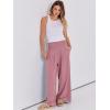 imageANRABESS Women Linen Palazzo Pants Summer Boho Wide Leg High Waist Casual Lounge Pant 2025 Beach Travel Vacation OutfitsPink