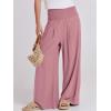 imageANRABESS Women Linen Palazzo Pants Summer Boho Wide Leg High Waist Casual Lounge Pant 2025 Beach Travel Vacation OutfitsPink