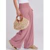 imageANRABESS Women Linen Palazzo Pants Summer Boho Wide Leg High Waist Casual Lounge Pant 2025 Beach Travel Vacation OutfitsPink