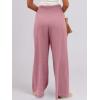 imageANRABESS Women Linen Palazzo Pants Summer Boho Wide Leg High Waist Casual Lounge Pant 2025 Beach Travel Vacation OutfitsPink