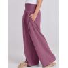 imageANRABESS Women Linen Palazzo Pants Summer Boho Wide Leg High Waist Casual Lounge Pant 2025 Beach Travel Vacation OutfitsPurple