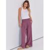 imageANRABESS Women Linen Palazzo Pants Summer Boho Wide Leg High Waist Casual Lounge Pant 2025 Beach Travel Vacation OutfitsPurple