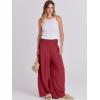 imageANRABESS Women Linen Palazzo Pants Summer Boho Wide Leg High Waist Casual Lounge Pant 2025 Beach Travel Vacation OutfitsRed