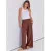 imageANRABESS Women Linen Palazzo Pants Summer Boho Wide Leg High Waist Casual Lounge Pant 2025 Beach Travel Vacation OutfitsRed Brown