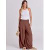 imageANRABESS Women Linen Palazzo Pants Summer Boho Wide Leg High Waist Casual Lounge Pant 2025 Beach Travel Vacation OutfitsRed Brown