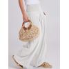 imageANRABESS Women Linen Palazzo Pants Summer Boho Wide Leg High Waist Casual Lounge Pant 2025 Beach Travel Vacation OutfitsWhite