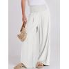 imageANRABESS Women Linen Palazzo Pants Summer Boho Wide Leg High Waist Casual Lounge Pant 2025 Beach Travel Vacation OutfitsWhite