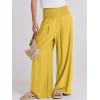 imageANRABESS Women Linen Palazzo Pants Summer Boho Wide Leg High Waist Casual Lounge Pant 2025 Beach Travel Vacation OutfitsYellow