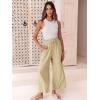 imageANRABESS Women Linen Pants Casual Loose High Waist Boho Wide Leg Cropped Palazzo Beach Pants Summer Outfits 2025 TrendyApricot