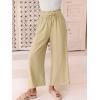 imageANRABESS Women Linen Pants Casual Loose High Waist Boho Wide Leg Cropped Palazzo Beach Pants Summer Outfits 2025 TrendyApricot