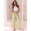 imageANRABESS Women Linen Pants Casual Loose High Waist Boho Wide Leg Cropped Palazzo Beach Pants Summer Outfits 2025 TrendyApricot