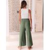 imageANRABESS Women Linen Pants Casual Loose High Waist Boho Wide Leg Cropped Palazzo Beach Pants Summer Outfits 2025 TrendyArmy Green